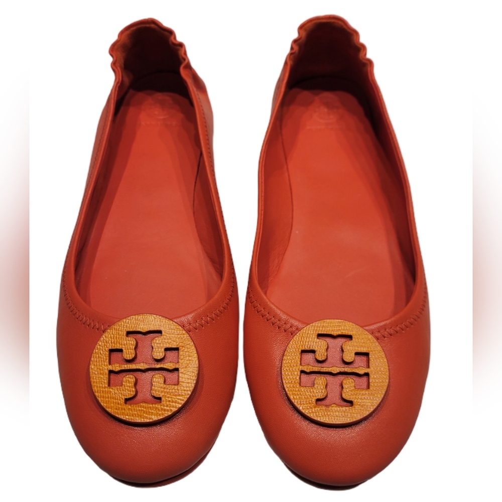 TORY BURCH Minnie Travel Ballet Flats Bright Pomander Dark Saffron - Siz…